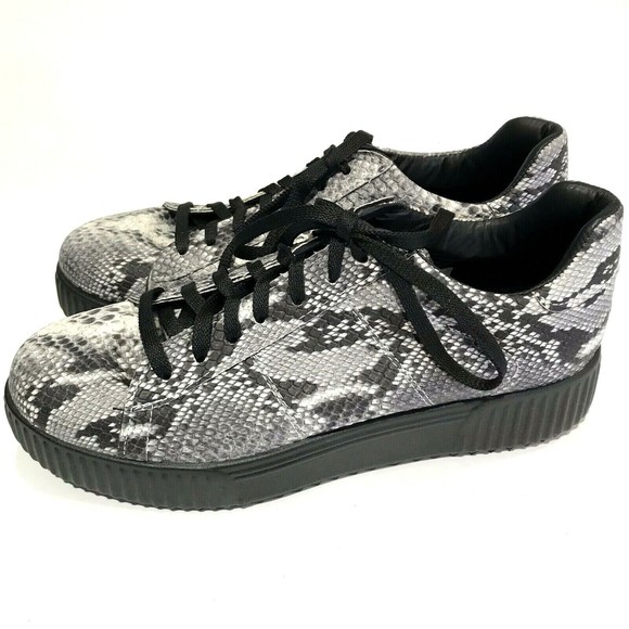 J By Janiko Sneakers Flatform 39 US 9 Womens Snakeskin Python Leather New - Picture 2 of 12